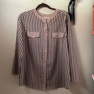 Vintage polyester long sleeve button down blouse by Kim Rogers
